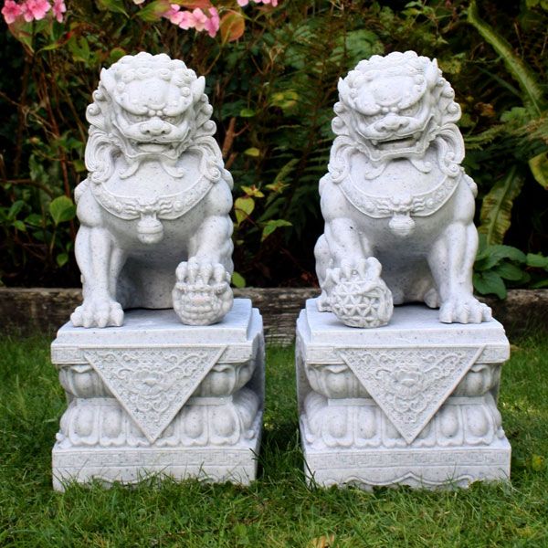 Chinese Foo Dog Front Building Outdoor Guardian Lion Statue for Sale