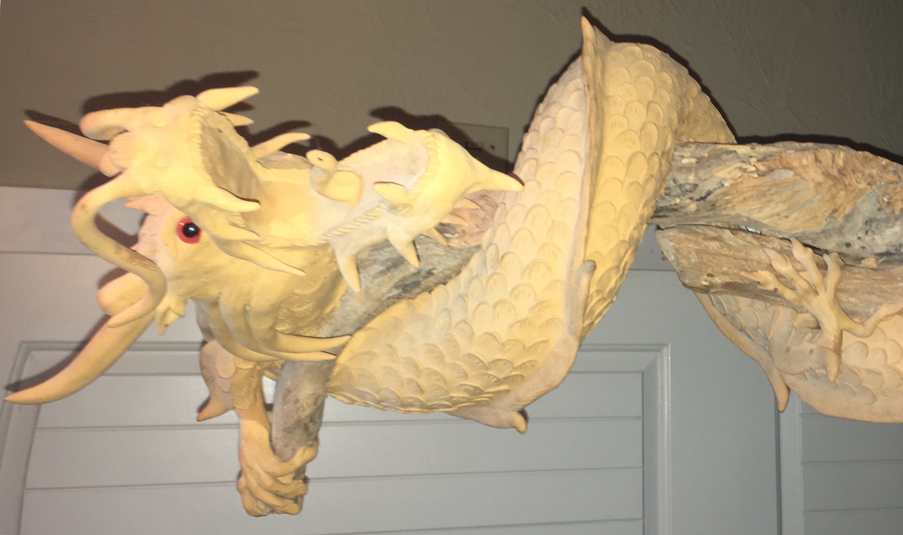 Large wood carved dragon statue | Collectors Weekly