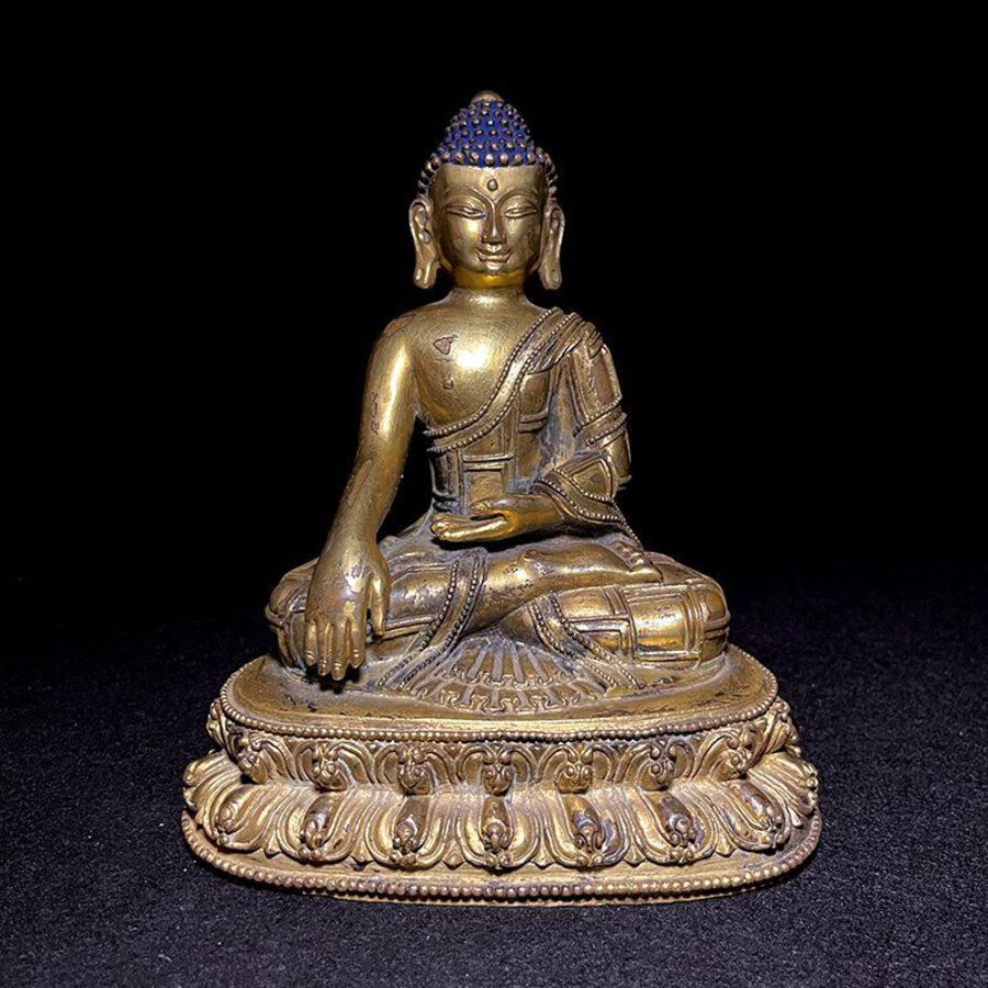 Antique Ming dynasty bronze gilt statue | ANTIQUES.CO.UK