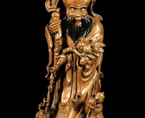 shou lao god of longevity 12 tall carved wood chinese shou lao god of longevity statue