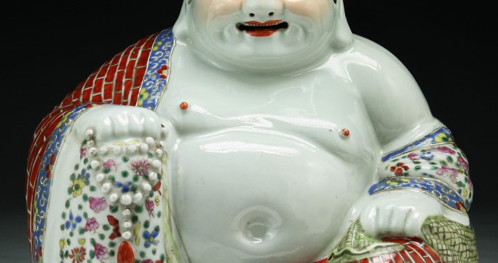 antique porcelain buddha Antique porcelain buddha marked.