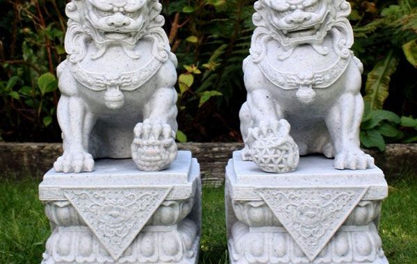 outdoor foo dogs for sale Pair chinese 20th c. marble foo dogs