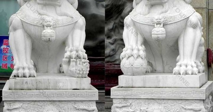 asian lion dog statue Dog guardian chinese statue lions statues lion foo garden life size marble sale stone entrance pair driveway factory artwork mokk