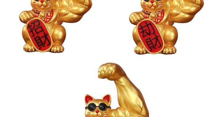 chinese good luck cat statue Cat waving luck fortune feng shui