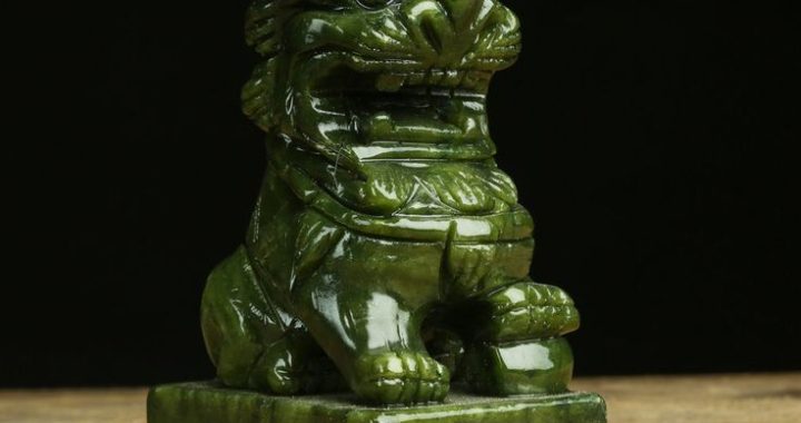 jade foo dog statue Jade dog foo statue fu fengshui china