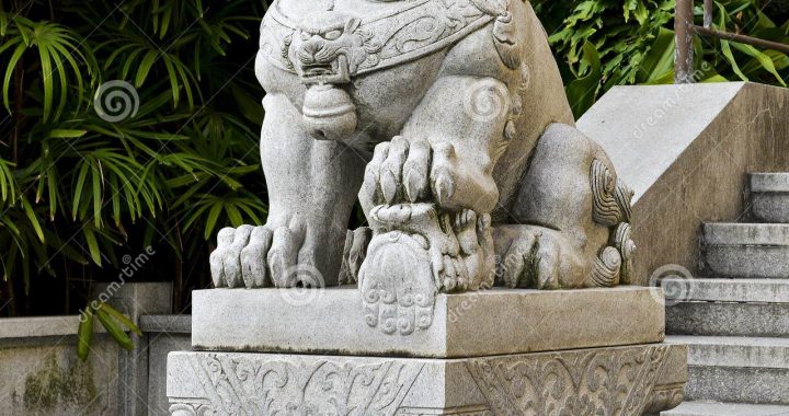 chinese lion statue meaning Statue leeuw stenen antiquated doorleefde afwerking silkroad tradingpartners