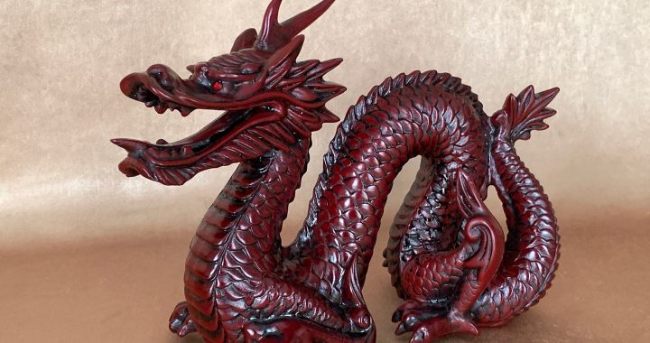 chinese resin figurines Ebros fantasy glitter blue midnight dragon in repose statue 8" long