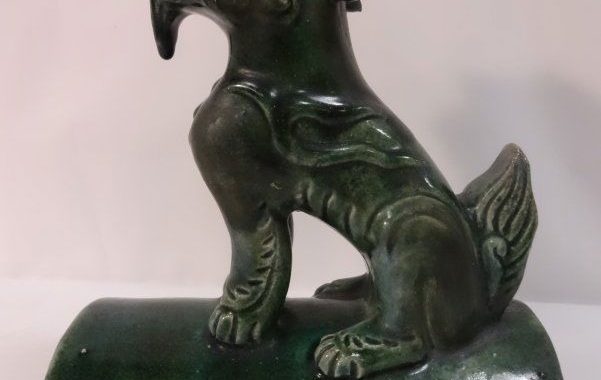 green foo dog statue Cement 10 tall chinese foo dog garden art statue green