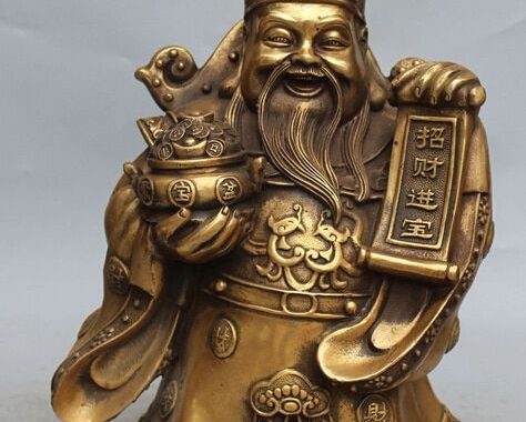 chinese god of wealth statue Retro chinese god of wealth ceramic statue