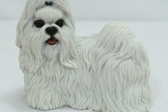 shih tzu dog figurines Realistic standing resin shih tzu outdoor garden figurine