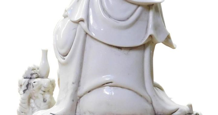 white porcelain kwan yin statue Tall quan yin white porcelain mid century porcelain statue of