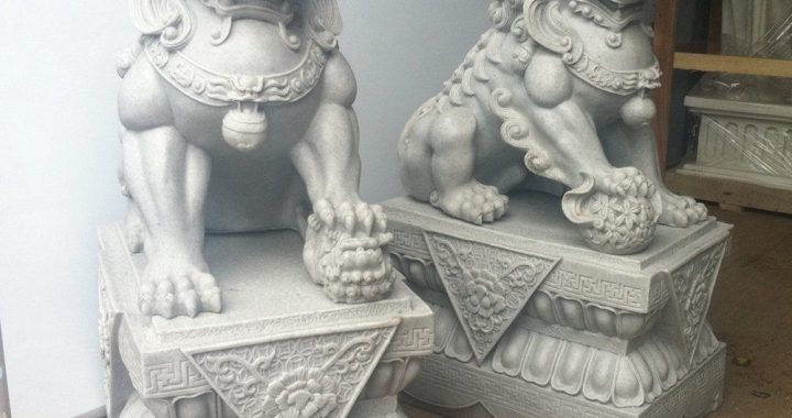 marble foo dog statues Hand carved large foo dogs statues chinese feng shui protecting