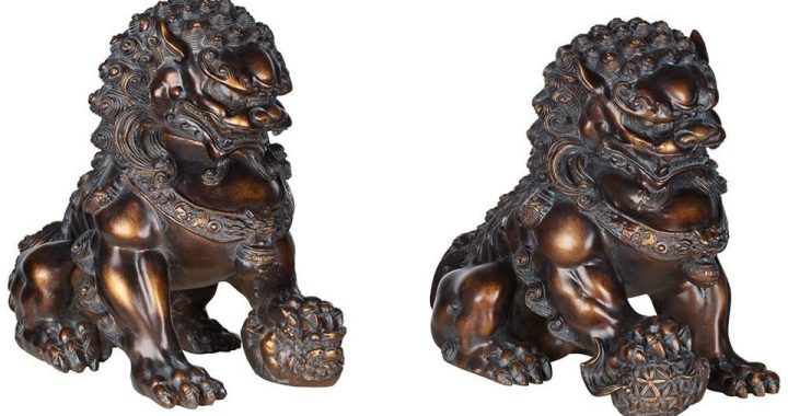 foo dogs outdoor Foo dog garden statues, white – dharmacrafts